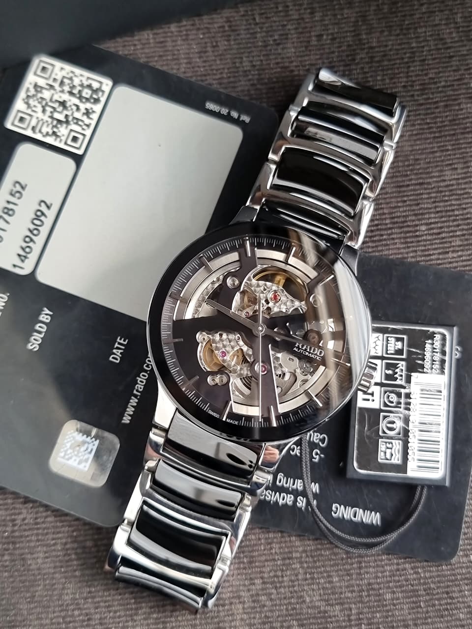 RADO Centrix Black Skeleton Dial Men's Watch Item No. R30178152