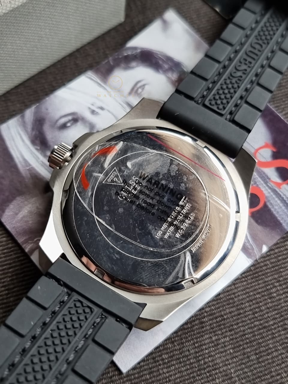 Guess Men’s Quartz Black Silicone Strap Black Dial 46mm Watch W0798G1