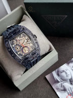 Guess Men’s Quartz Navy Blue Silicone Strap Navy Blue Dial 44mm Watch GW0499G1