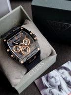 Guess Men’s Quartz Black Silicone Strap Black Dial 43mm Watch GW0203G8