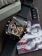 Guess Men’s Quartz Black Silicone Strap Black Dial 43mm Watch GW0203G8