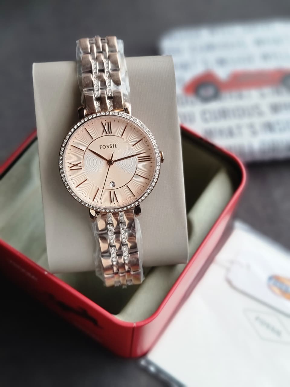 Fossil Women’s Quartz Stainless Steel Rose Gold Dial 36mm Watch ES3546