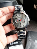 Hugo Boss Men’s Quartz Grey Stainless Steel Grey Dial 44mm Watch 1513924