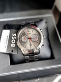 Hugo Boss Men’s Quartz Grey Stainless Steel Grey Dial 44mm Watch 1513924