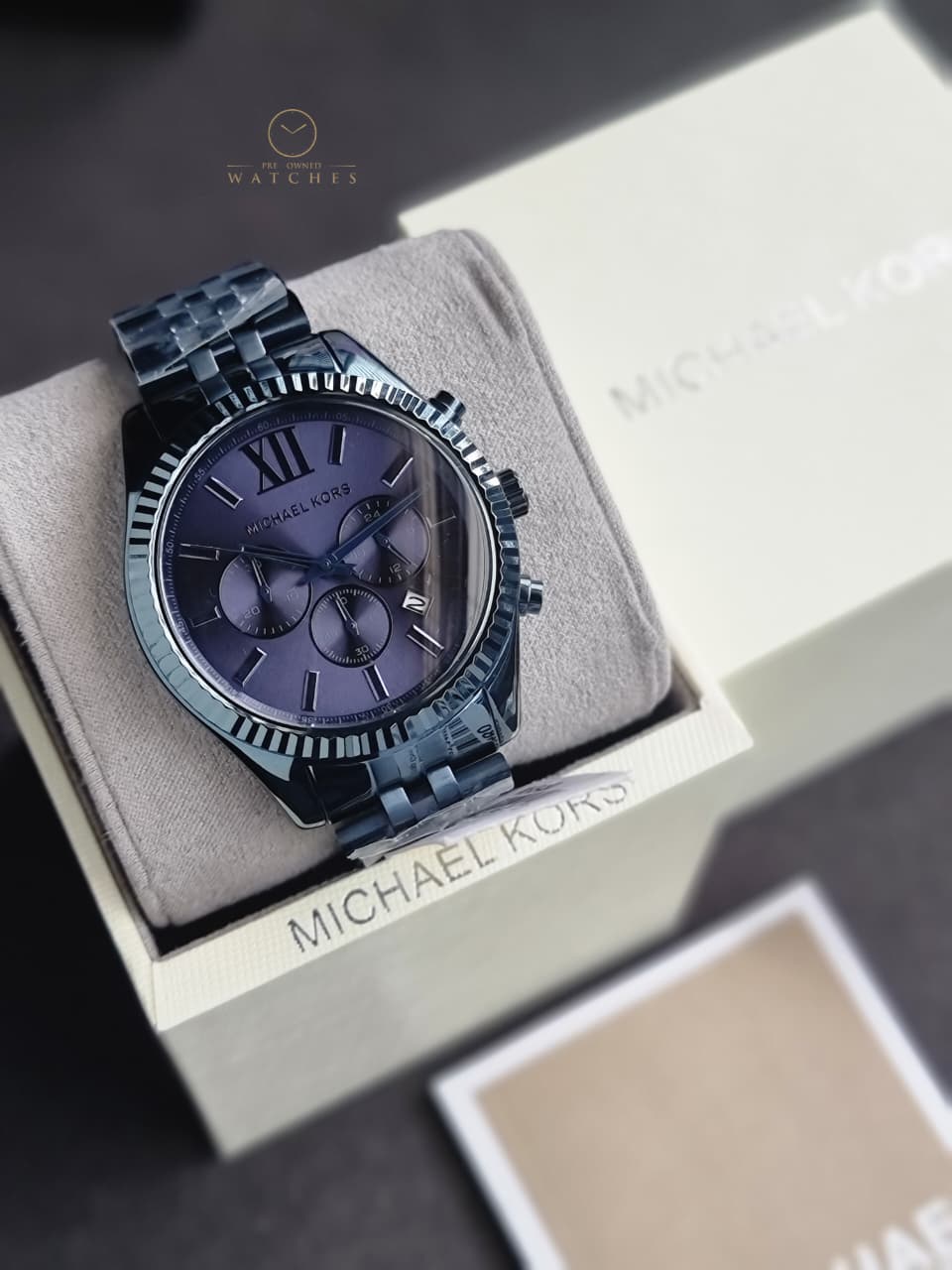 Michael Kors Men’s Quartz Stainless Steel Blue Dial 44mm Watch MK8480