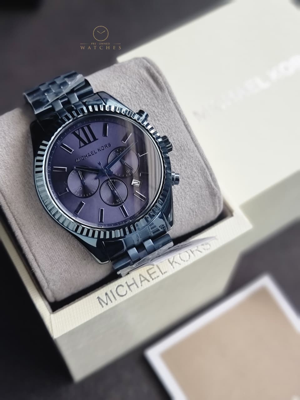 Michael Kors Men’s Quartz Stainless Steel Blue Dial 44mm Watch MK8480