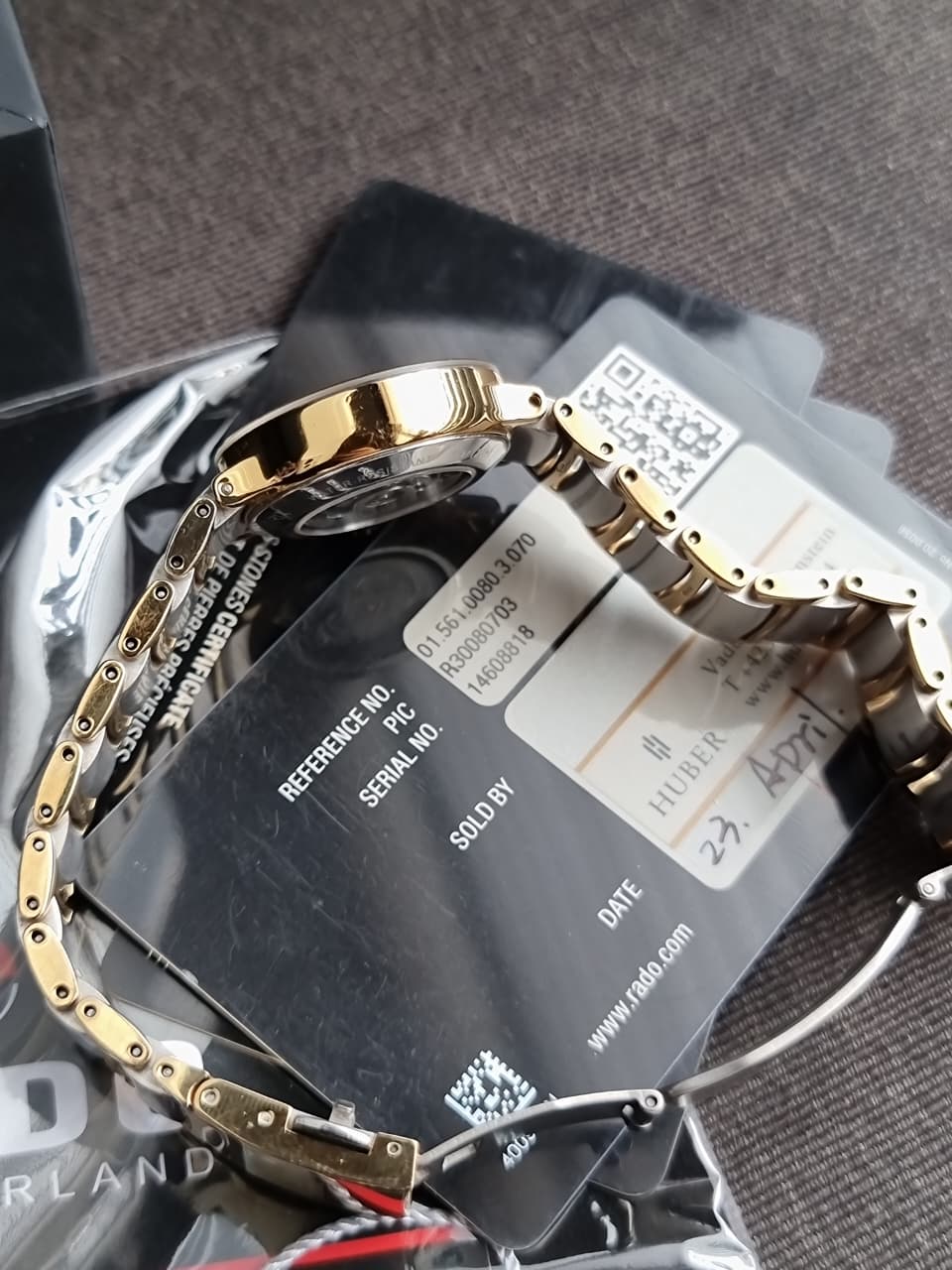 Rado Centrix Swiss Special Cream Dial Two Tone Ladies Watch R30080703