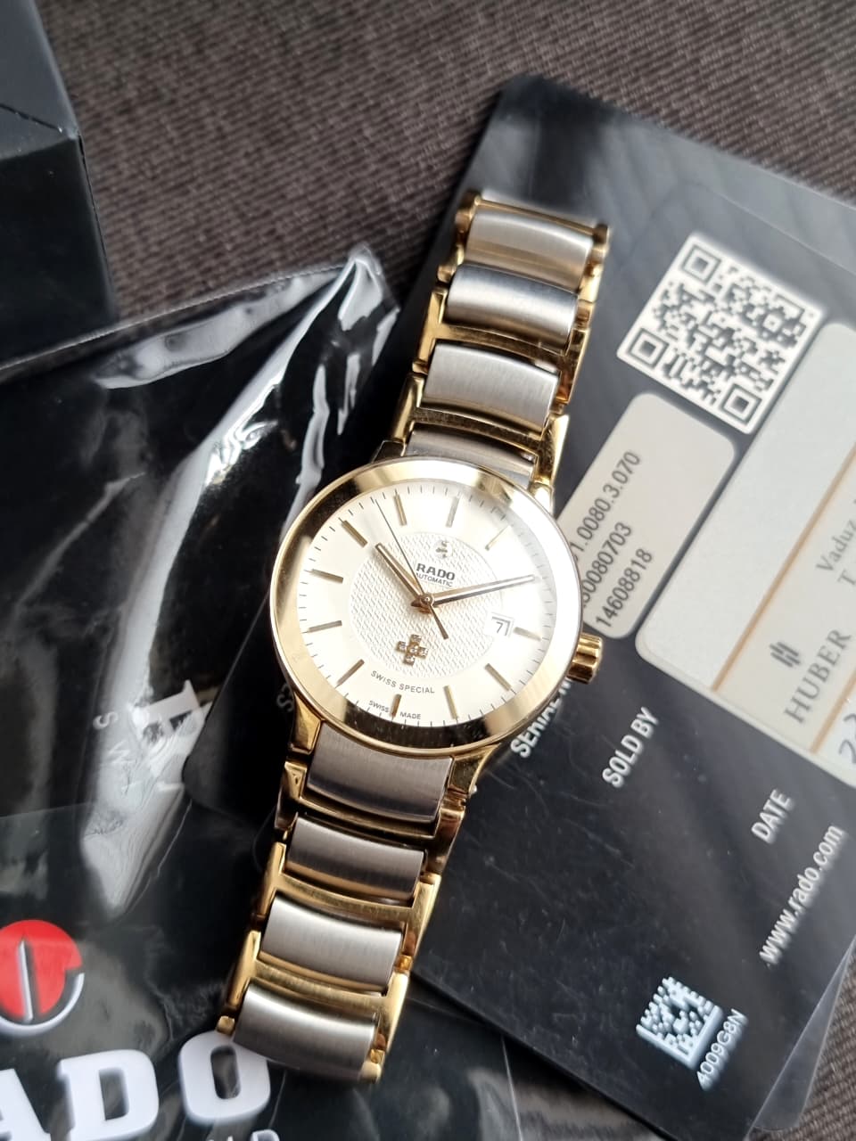 Rado Centrix Swiss Special Cream Dial Two Tone Ladies Watch R30080703
