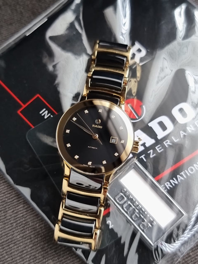RADO Centrix Automatic Diamond Black Dial Ladies Watch Item No. R30080762 Hover Image