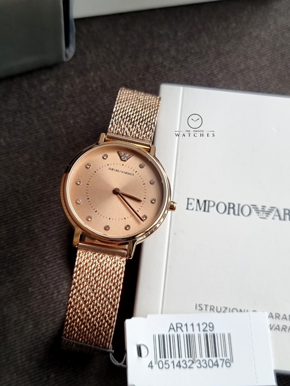 Emporio Armani Women's Two-Hand Pink Stainless Steel Watch Ar11129