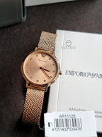 Emporio Armani Women's Two-Hand Pink Stainless Steel Watch Ar11129