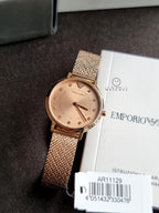 Emporio Armani Women's Two-Hand Pink Stainless Steel Watch Ar11129