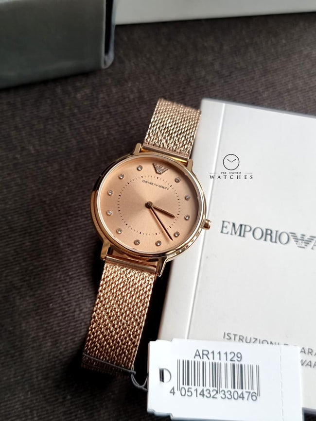 Emporio Armani Women's Two-Hand Pink Stainless Steel Watch Ar11129 Hover Image