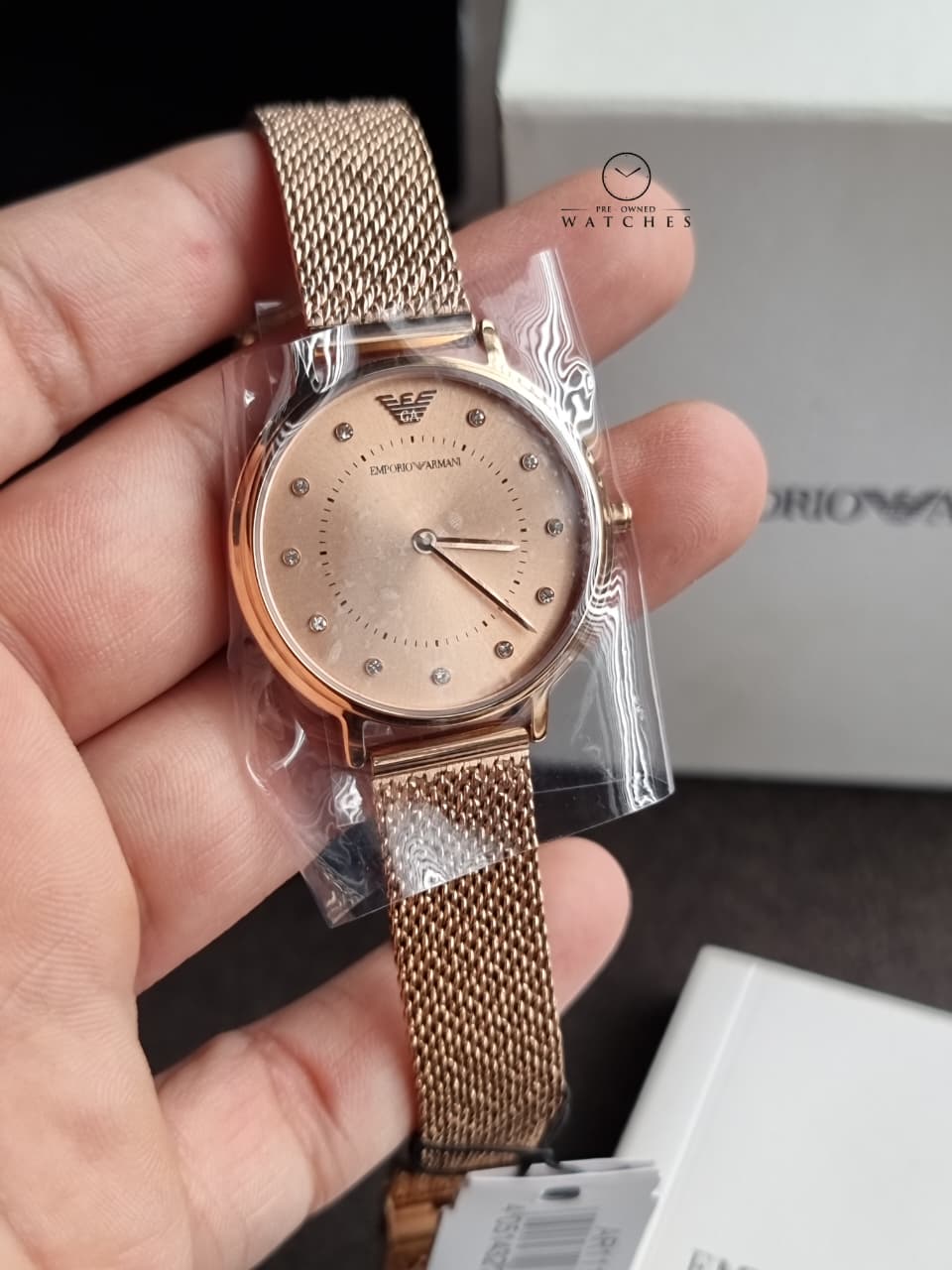 Emporio Armani Women's Two-Hand Pink Stainless Steel Watch Ar11129