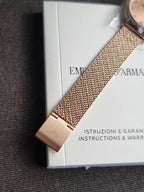 Emporio Armani Women's Two-Hand Pink Stainless Steel Watch Ar11129