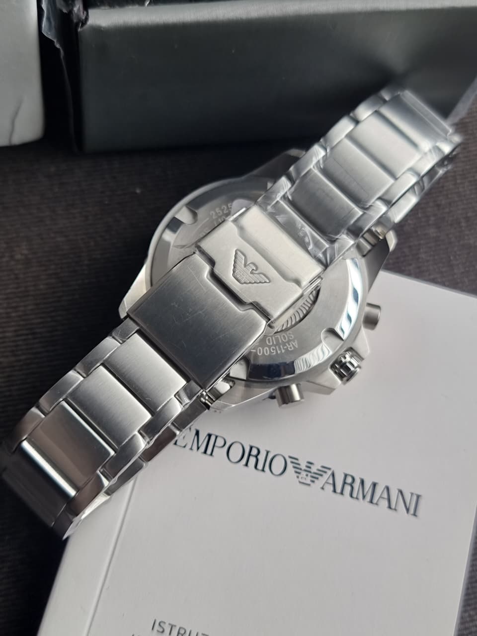 Emporio Armani Men’s Quartz Silver Stainless Steel Green Dial 43mm Watch AR11500