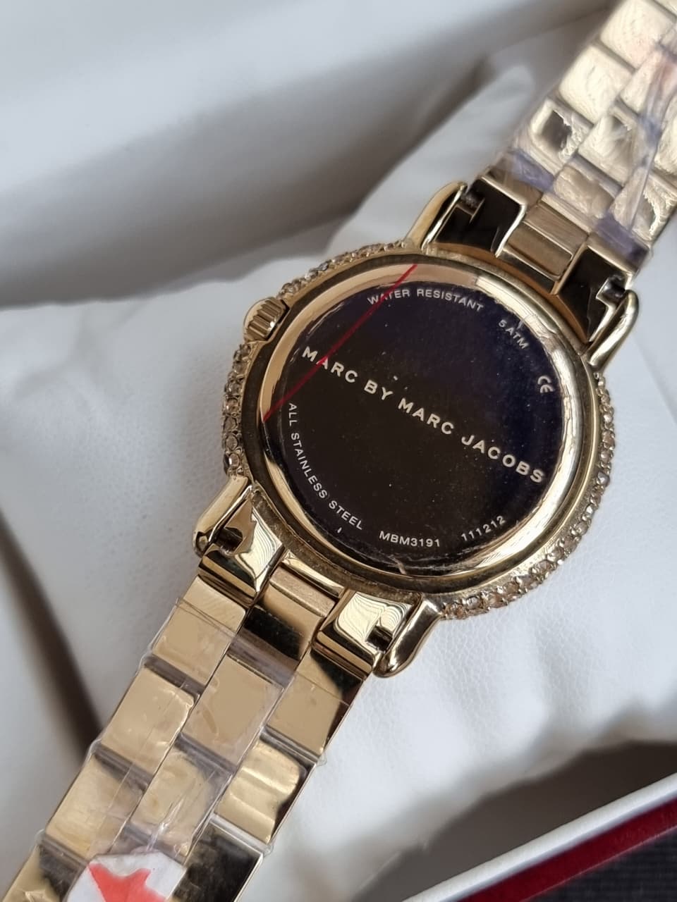 Marc Jacobs Ladies Marci Crystal Gold Watch mbm3191