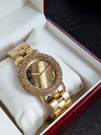 Marc Jacobs Ladies Marci Crystal Gold Watch mbm3191