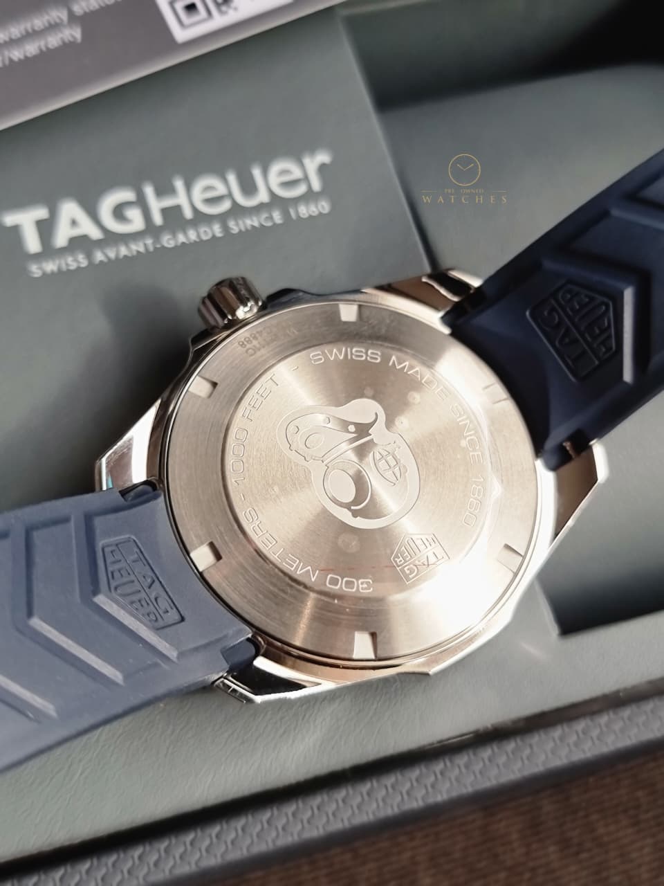 Tag Heuer Aquaracer Blue Rubber Blue Dial Quartz Watch for Gents - WAY111CFT6155