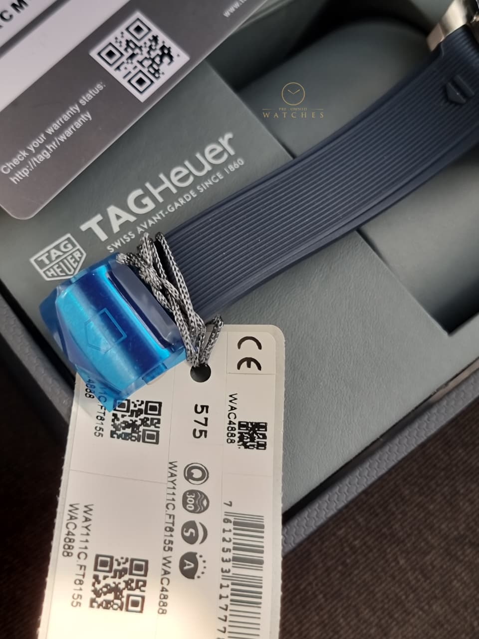 Tag Heuer Aquaracer Blue Rubber Blue Dial Quartz Watch for Gents - WAY111CFT6155