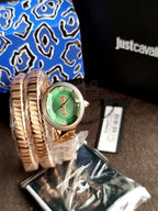 JUST CAVALLI After Party Snake Quartz Green Dial Ladies Watch Item No. JC1L269M0045