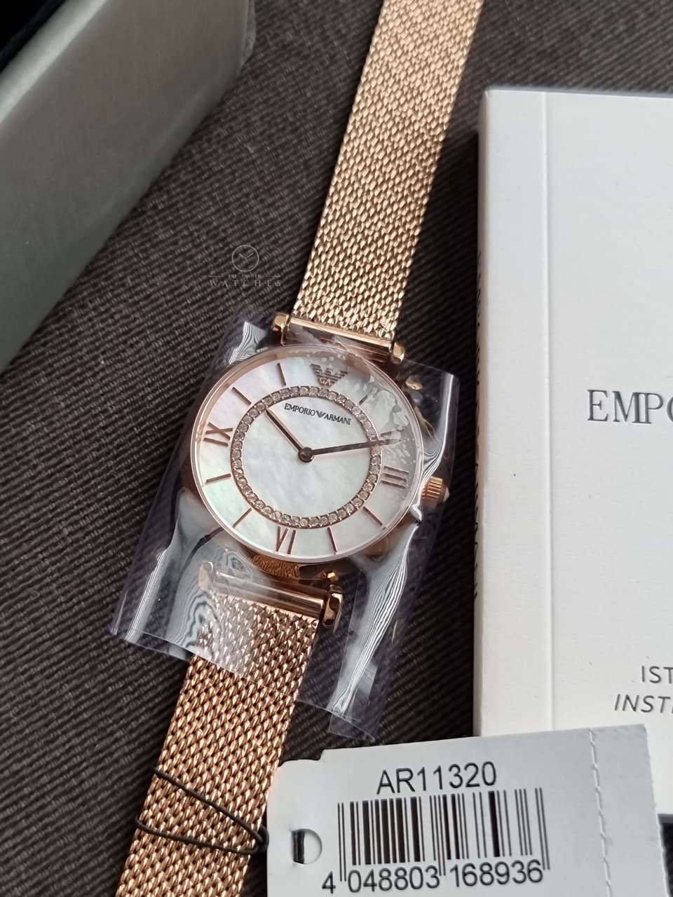 Emporio Armani Women’s Analog Stainless Steel Mother of Pearl Dial 32mm Watch AR11320