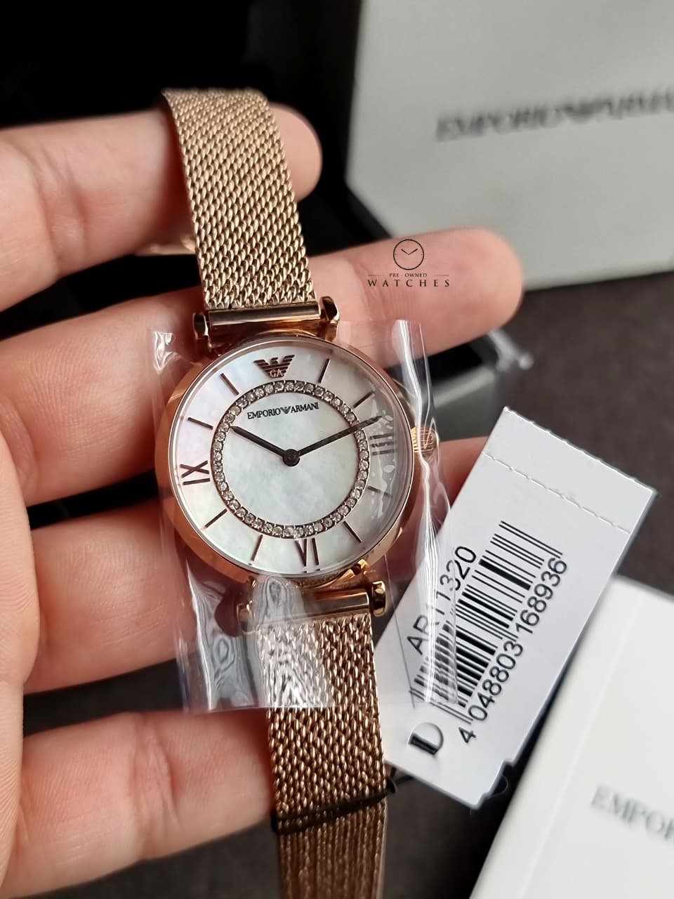 Emporio Armani Women’s Analog Stainless Steel Mother of Pearl Dial 32mm Watch AR11320