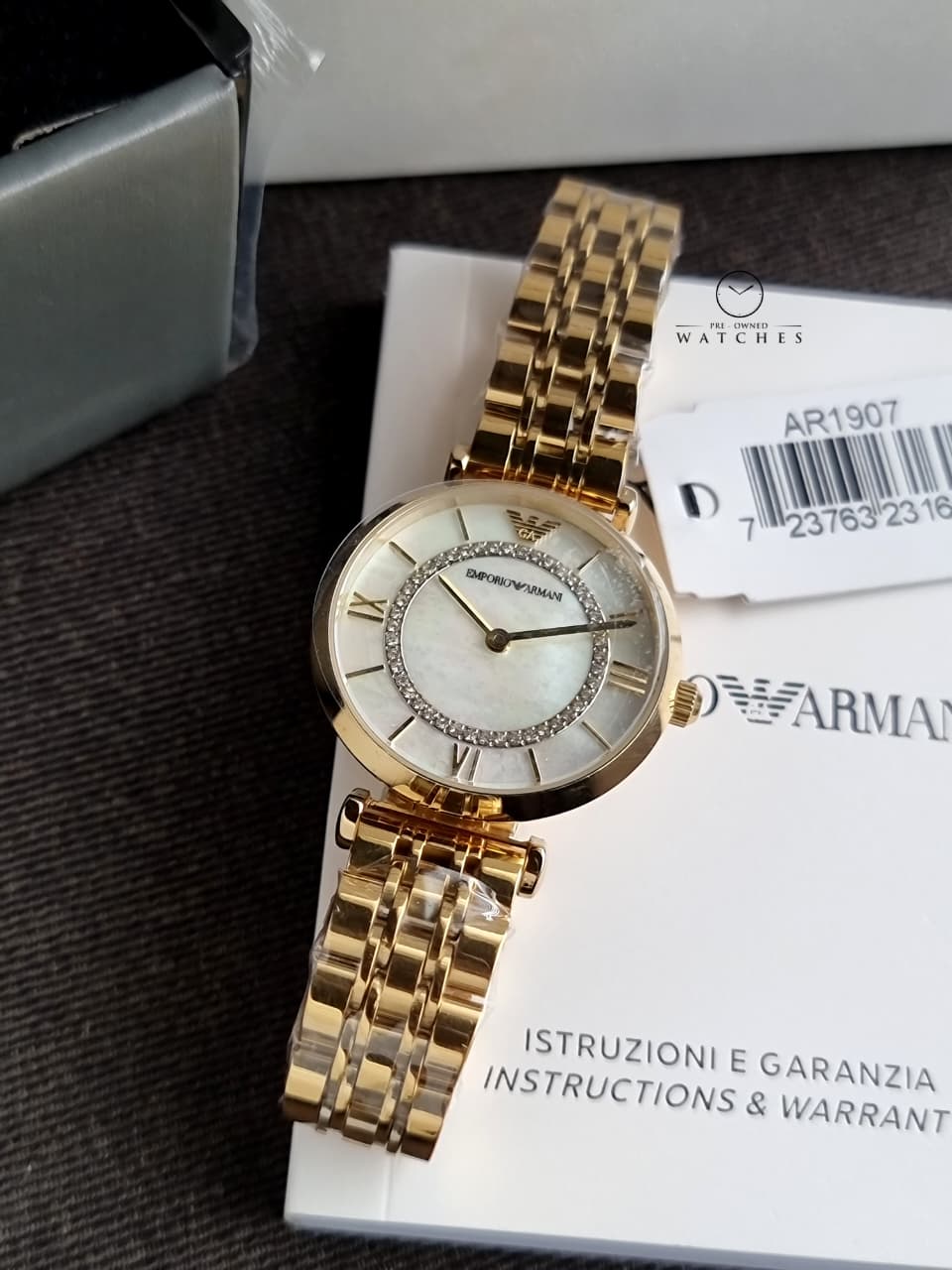 Emporio Armani Women’s Analog Stainless Steel Mother of Pearl Dial 32mm Watch AR1907
