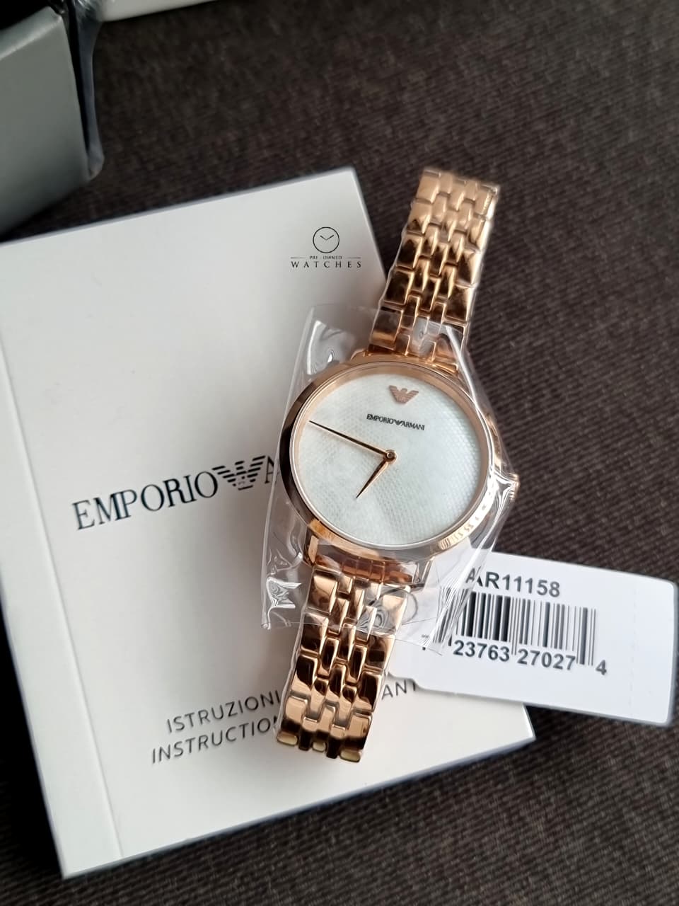 Emporio Armani Women’s Analog Stainless Steel Mother of pearl Dial 32mm Watch AR11158