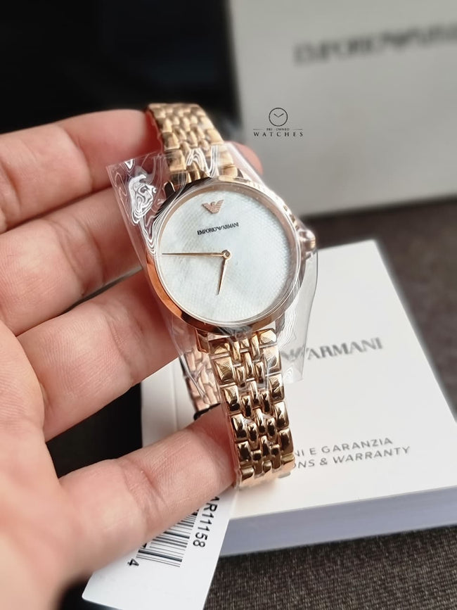 Emporio Armani Women’s Analog Stainless Steel Mother of pearl Dial 32mm Watch AR11158 Main Image