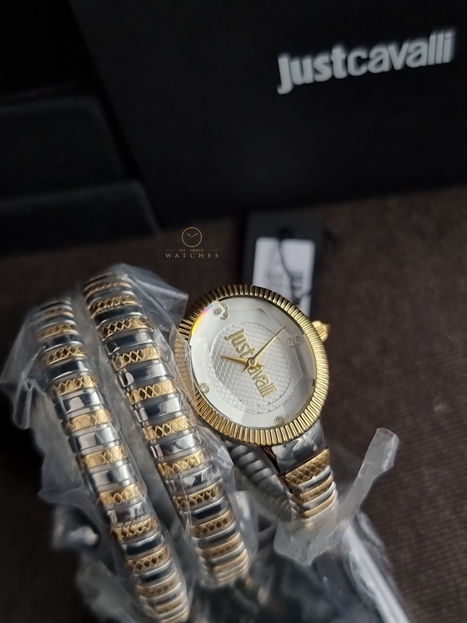 JUST CAVALLI  Signature Snake Quartz Silver Dial Women's Watch SKU: JC1L269M0055