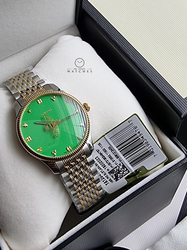 Gucci G-Timeless YA1264182 Green/Gold toned dial 36 mm steel Quartz UNISEX watch Main Image