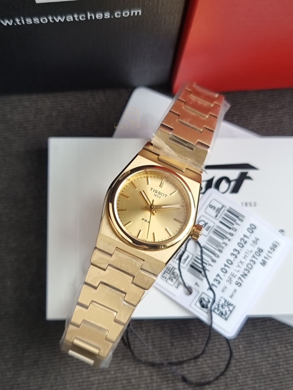 PRX Quartz Champagne Dial Yellow Gold PVD Steel Women's Watch T137.010.33.021.00