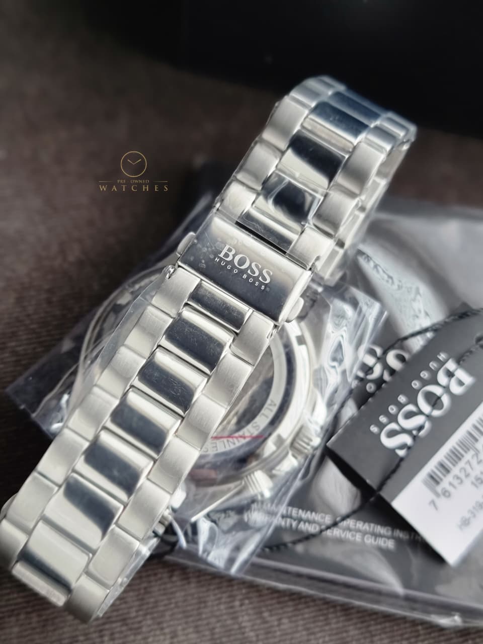 Hugo Boss Men’s Quartz Silver Stainless Steel Blue Dial 46mm Watch 1513907