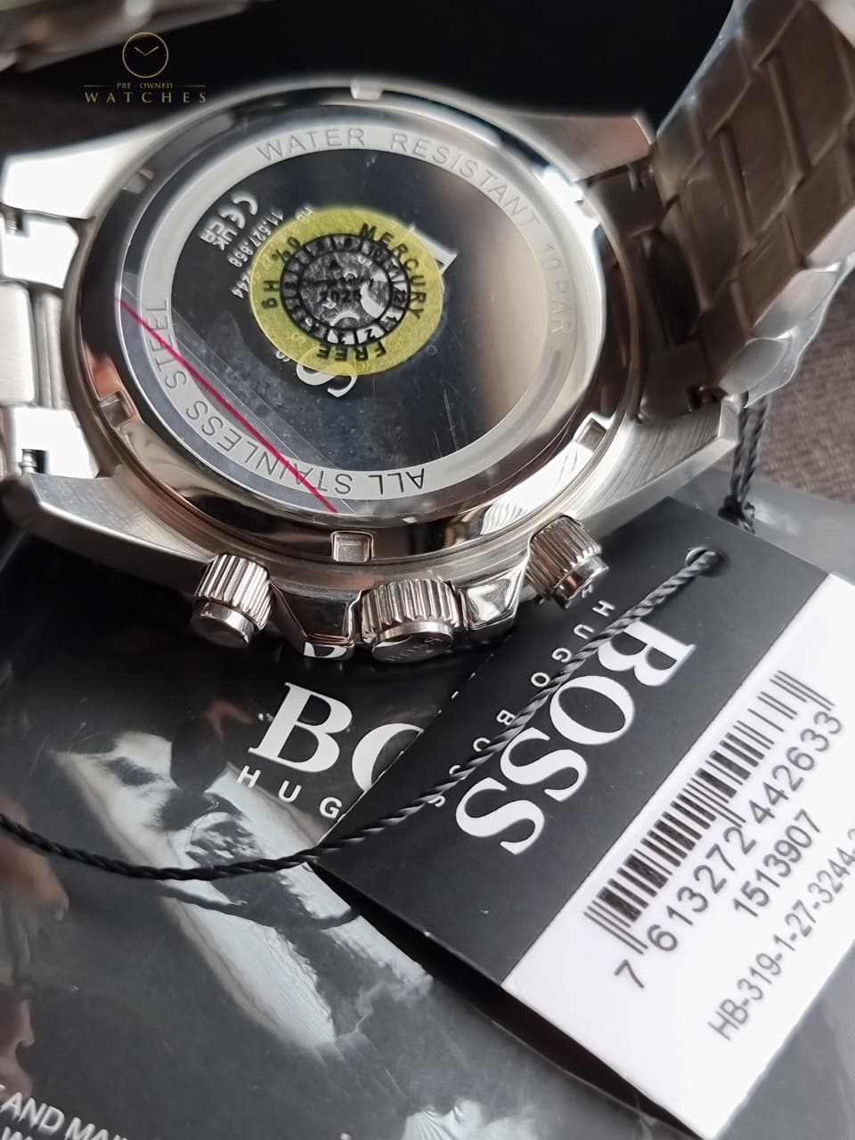 Hugo Boss Men’s Quartz Silver Stainless Steel Blue Dial 46mm Watch 1513907
