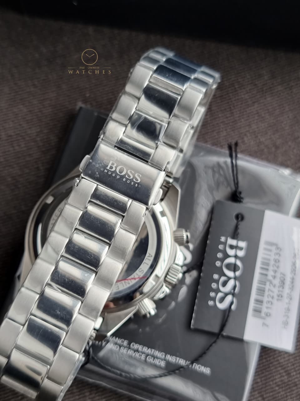 Hugo Boss Men’s Quartz Silver Stainless Steel Blue Dial 46mm Watch 1513907