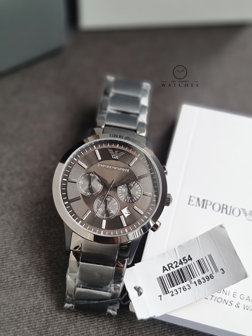 Emporio Armani Men’s Quartz Stainless Steel Grey Dial 43mm Watch AR2454