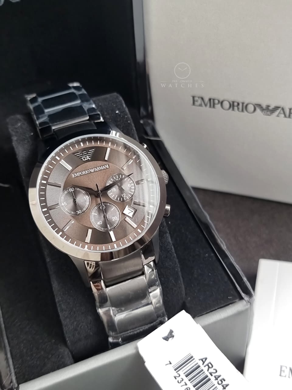 Emporio Armani Men’s Quartz Stainless Steel Grey Dial 43mm Watch AR2454
