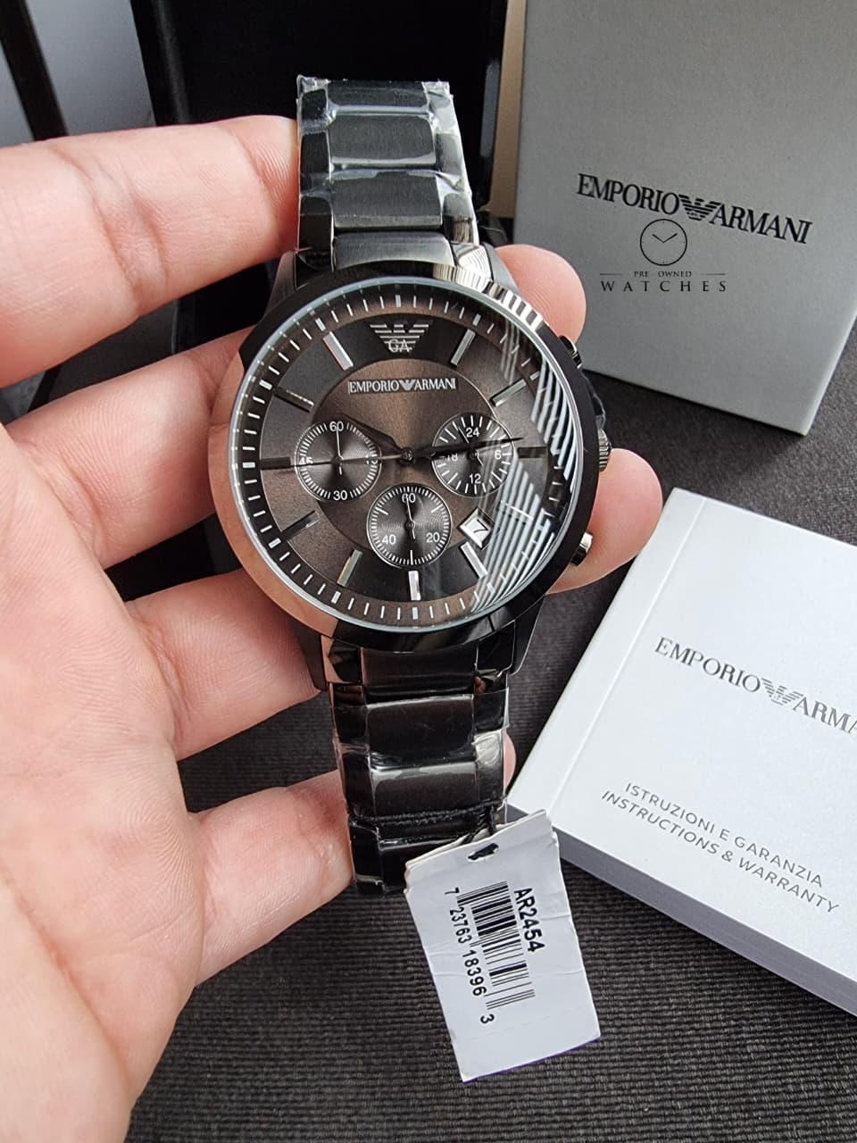 Emporio Armani Men’s Quartz Stainless Steel Grey Dial 43mm Watch AR2454