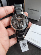Emporio Armani Men’s Quartz Stainless Steel Grey Dial 43mm Watch AR2454