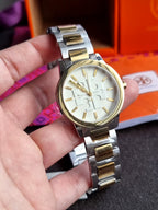 Tory Burch Gigi Stainless Steel Watch Two-Tone Silver/Gold One Size, Two-Tone Silver/Gold, One Size, Gigi Stainless Steel Watch