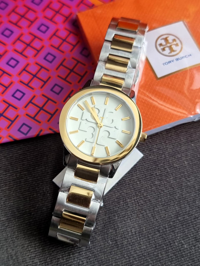 Tory Burch Gigi Stainless Steel Watch Two-Tone Silver/Gold One Size, Two-Tone Silver/Gold, One Size, Gigi Stainless Steel Watch Main Image