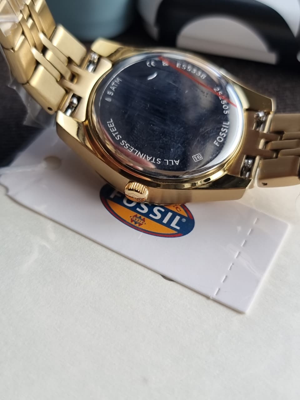 Fossil Scarlette Three-Hand Date Gold-Tone Stainless Steel Watch ES5338
