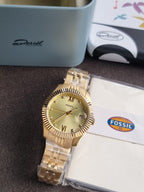 Fossil Scarlette Three-Hand Date Gold-Tone Stainless Steel Watch ES5338