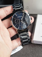 Emporio Armani Men’s Chronograph Quartz Stainless Steel Blue Dial 43mm Watch AR11348