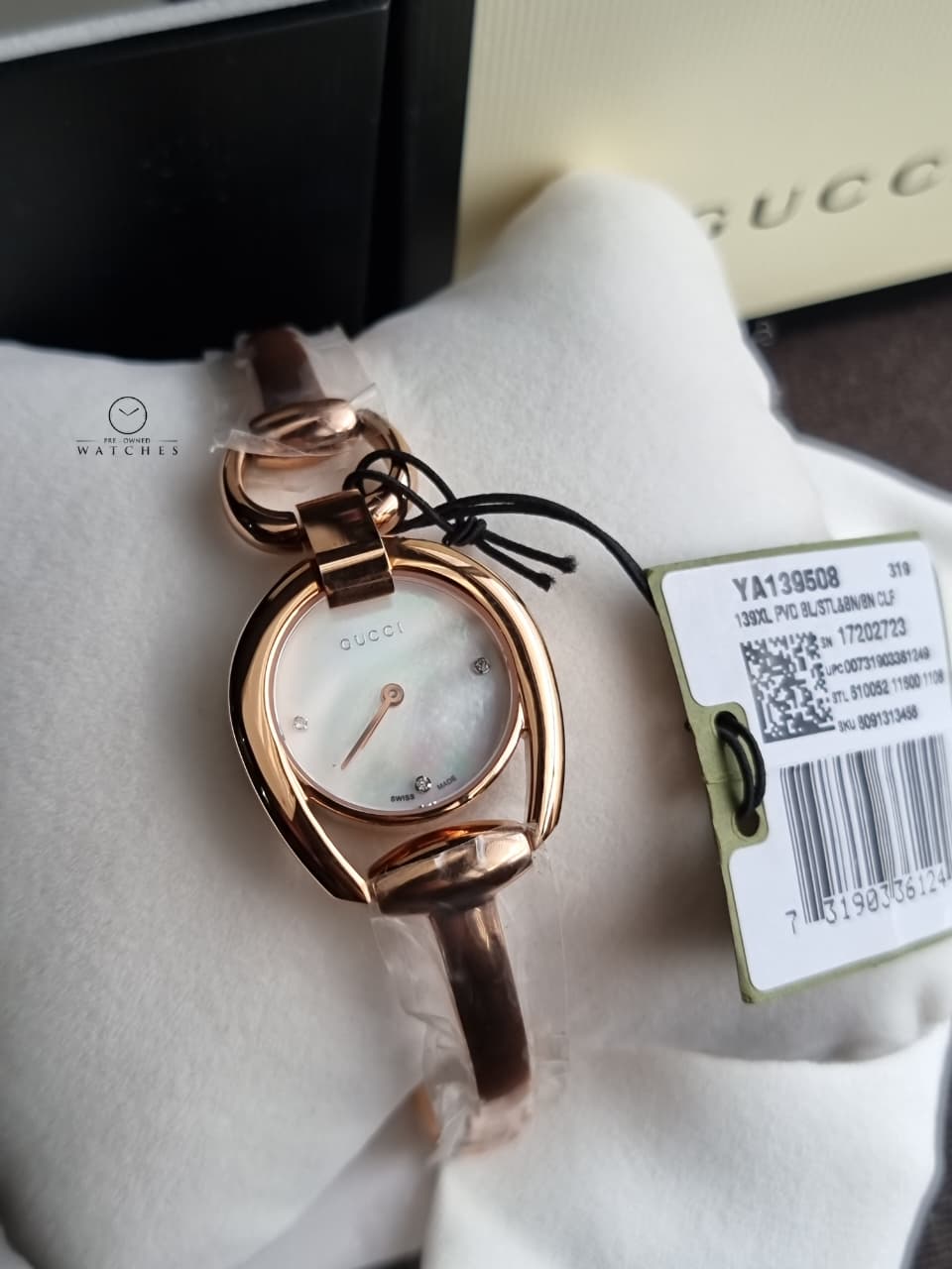 Gucci Horsebit Women's Diamond  Dial Quartz Watch - YA139508