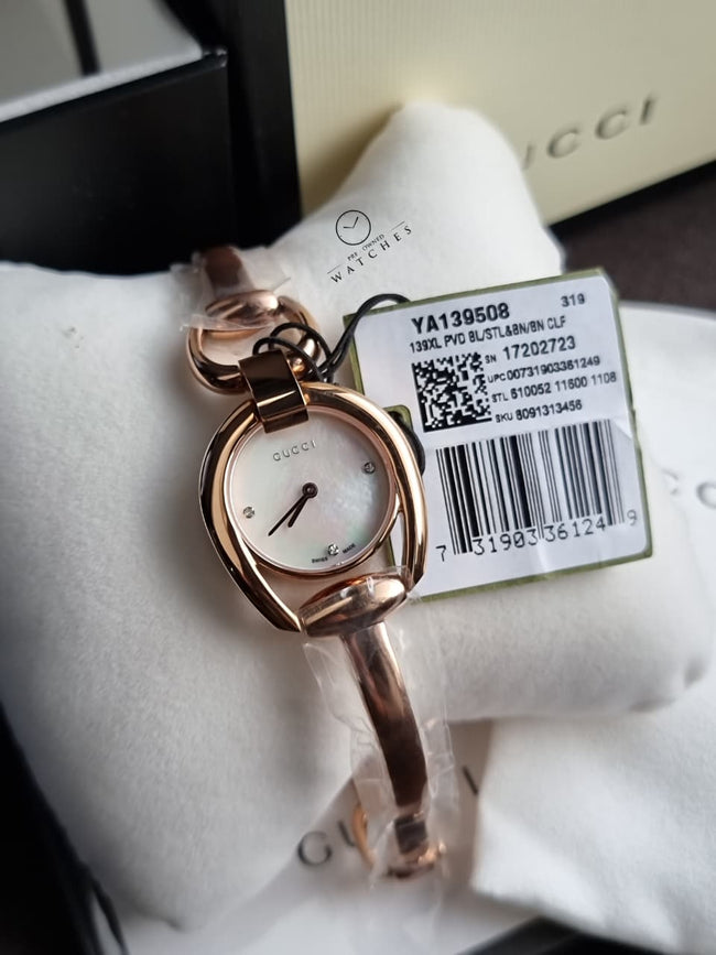 Gucci Horsebit Women's Diamond  Dial Quartz Watch - YA139508 Main Image