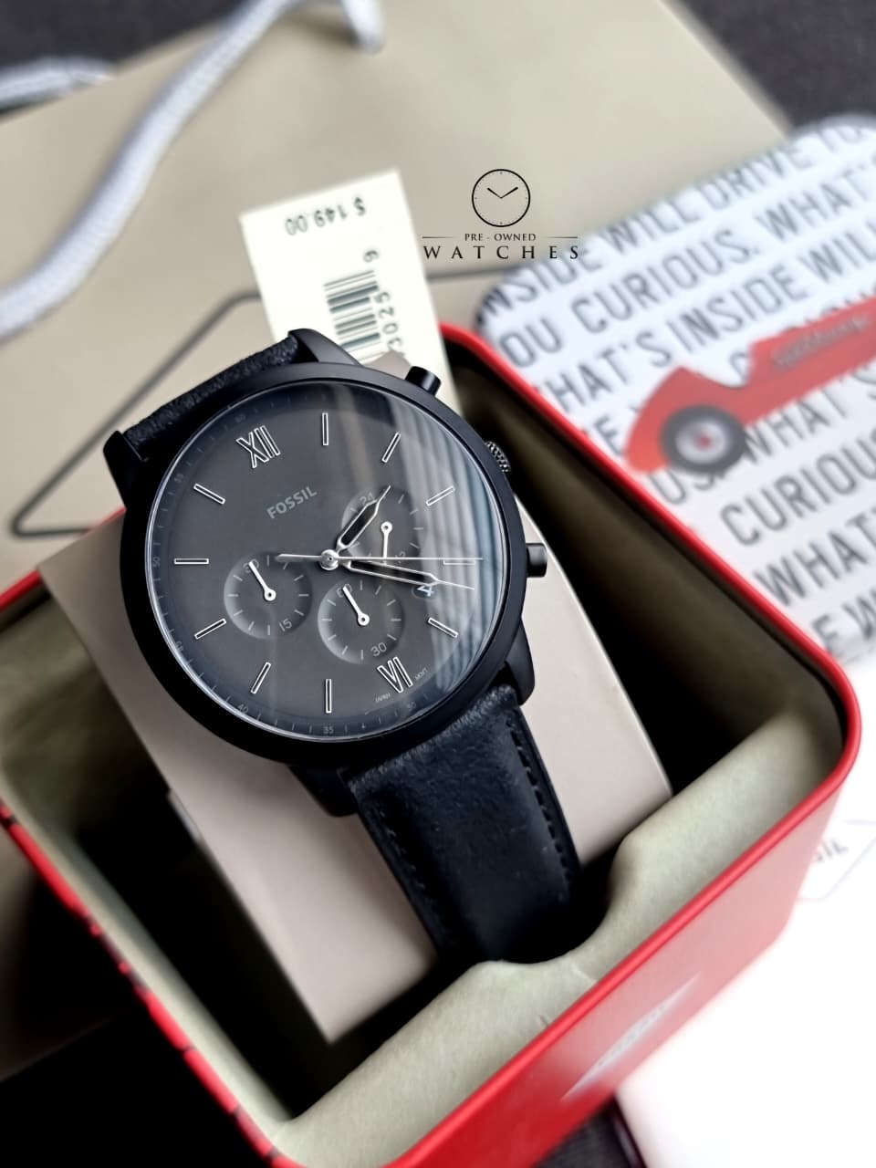 Neutra Chronograph Black Leather Watch (Model: FS5503)