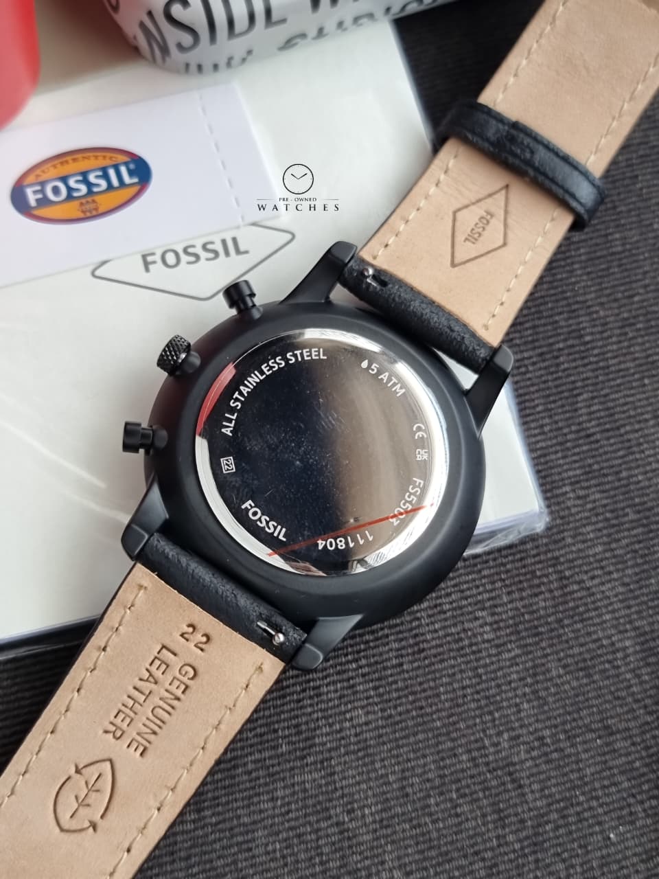 Neutra Chronograph Black Leather Watch (Model: FS5503)