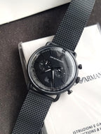 Emporio Armani Aviator Chronograph Quartz Black Dial Men's Watch AR11264